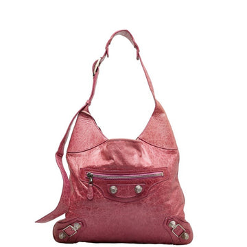 BALENCIAGA City One Shoulder Bag Handbag 182076 Pink Leather Women's