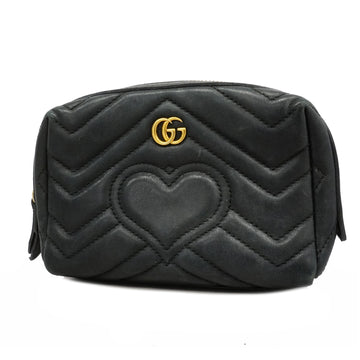 Gucci GG Marmont 476165 Women's Leather Pouch Black