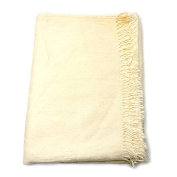 HERMES Scarf Muffler Women's Stole Cashmere 85% Silk 15% White