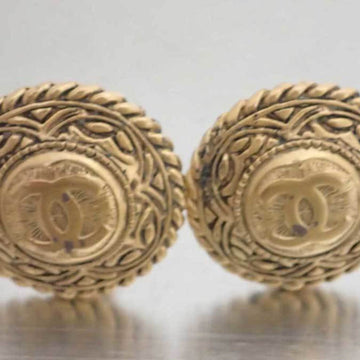 CHANEL earrings here mark metal gold ladies e54505a