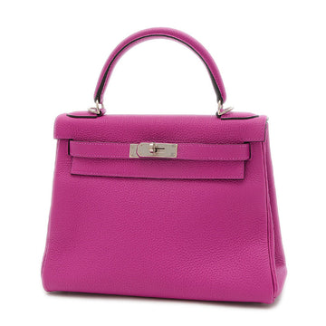 Hermes Kelly 28 Inner Sewn Togo Rose Purple C Engraved Handbag