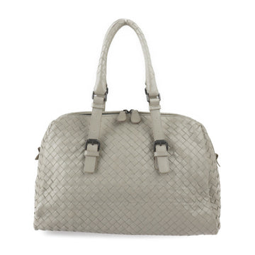 BOTTEGA VENETA Prusse Intrecciato Handbag 283363 Leather Light Gray Series Mini Boston Bag