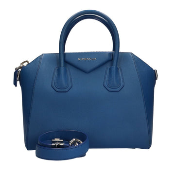 Givenchy Small Antigona Shoulder Bag Goatskin Indigo Blue Ladies