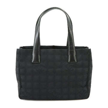 CHANEL New Travel Line Tote PM Bag Nylon Jacquard Leather Black A20457 Gold Hardware