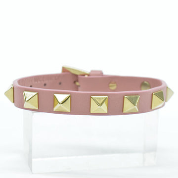 VALENTINO GARAVANI Garavani bracelet pink x gold leather metal material ladies