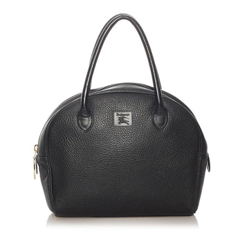 burberry handbag black leather ladies BURBERRY