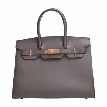 HERMES Vaux Epsom Birkin 30 Handbag Gray