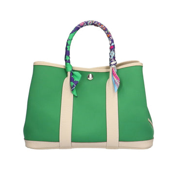 Hermes Garden TPM Handbag Canvas Cactus/Cre Women's