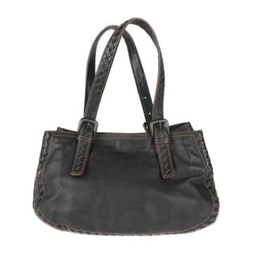 BOTTEGA VENETA intrecciato shoulder bag handbag 245322 leather black