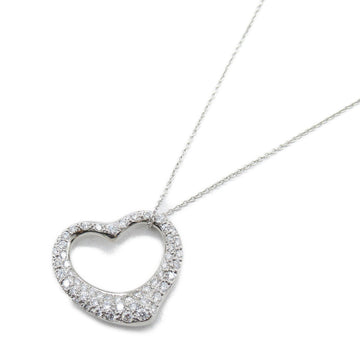 TIFFANY&CO Open Heart Pave Diamond Necklace Necklace Clear Pt950Platinum Clear
