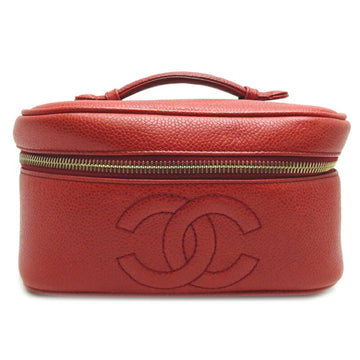 Chanel Vanity Bag Ladies Handbag Caviar Skin Red
