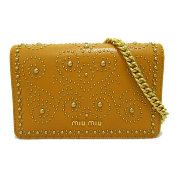 MIU MIU ChainShoulder bag Orange mustard leather