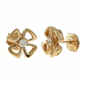 BVLGARI Fiorever Earrings 18K K18 Pink Gold Diamond Women's
