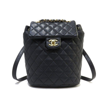 Chanel matelasse chain mini rucksack backpack black gold metal fittings