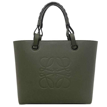 LOEWE Tote Bag Khaki Green Anagram A717S72X02  Women's Embossed Soft Leather