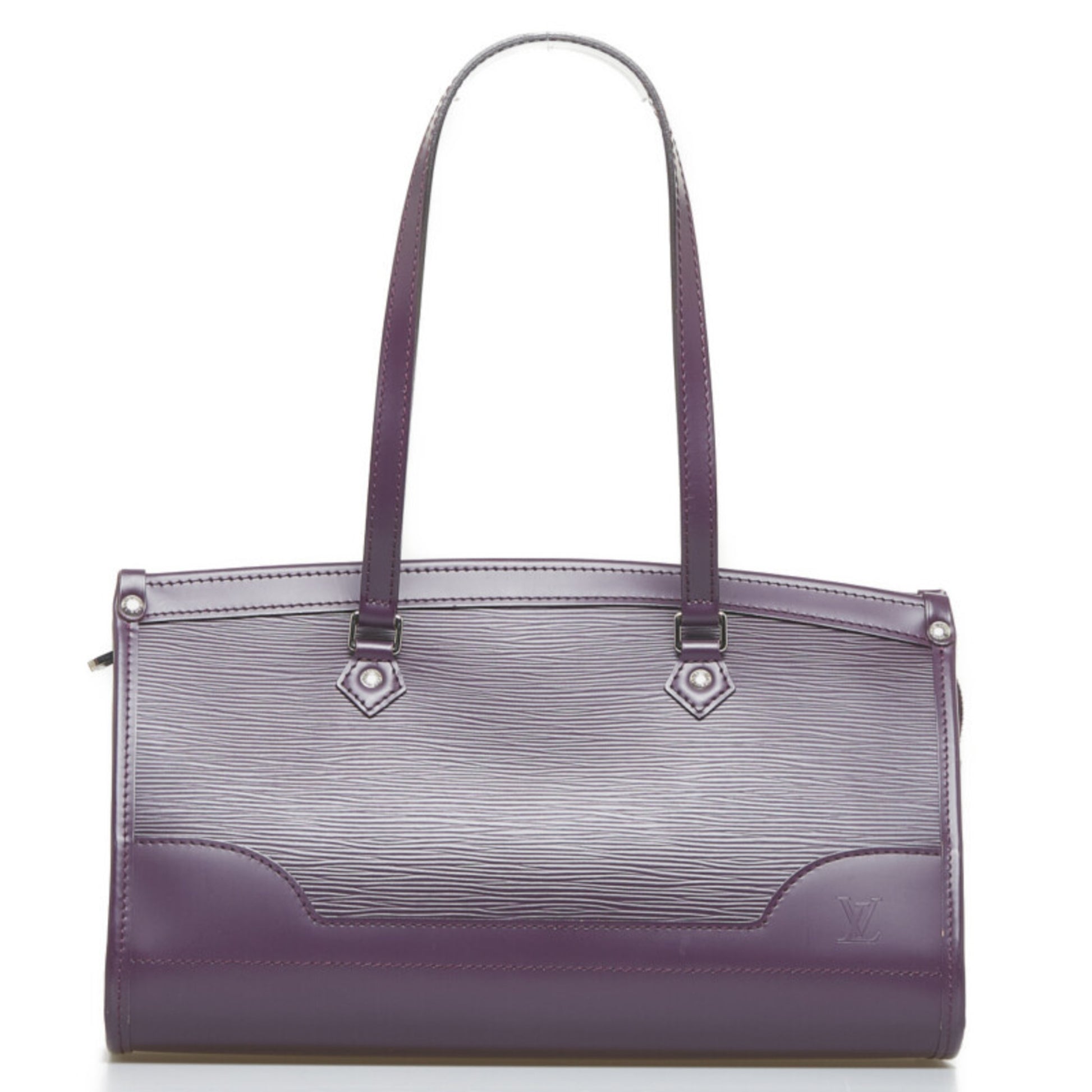 Auth Louis Vuitton Madeleine PM Cassis Purple Leather Women's