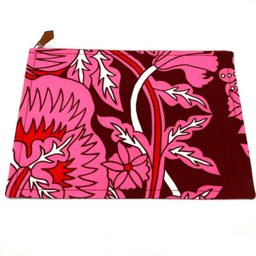 Hermes TROUSSES FLAT Flat Pouch GM Clutch Bag Cotton Pink Unused Accessory Men's Women's