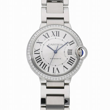 CARTIER Ballon Bleu de 36MM bezel diamond silver W4BB0024 unisex free shipping watch