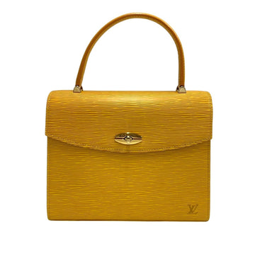 LOUIS VUITTON Malsherbe Epi Leather Genuine Turnlock Handbag Mini Tote Bag Yellow
