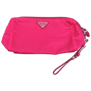 PRADA 1NE693 Pouch Nylon Strap Pink Triangular Plate Bag  6B0053Z5