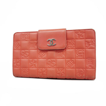 Chanel Icon Bifold Long Wallet Women's Lambskin Long Wallet (bi-fold) Pink
