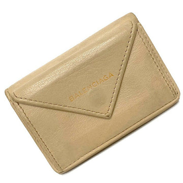 BALENCIAGA Women's Leather Wallet [tri-fold] Beige