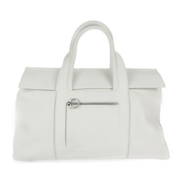 SALVATORE FERRAGAMO Gancini tote bag 21 5312 calf leather BIANCO white silver hardware handbag