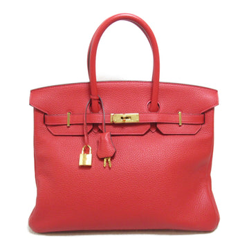 HERMES Birkin 35 handbag Red Taurillon Clemence leather