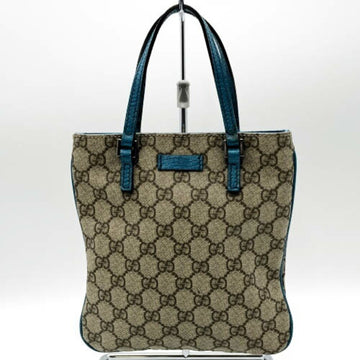 GUCCI GG pattern mini tote bag handbag brown turquoise blue Supreme ladies fashion 114600 USED