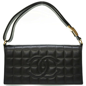 Chanel chocolate bar shoulder bag A17370 Shiramskin leather black