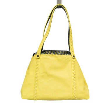 BOTTEGA VENETA 547381 Women's Leather,Nylon Tote Bag Green,Multi-color,Yellow