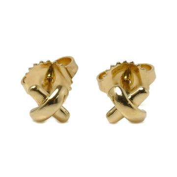 TIFFANY&Co.  K18YG Yellow Gold Cross Stitch Earrings 1.2g Women's