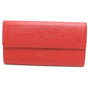 LOUIS VUITTON Pochette Porte Monet Credit Women's Long Wallet M63577 Epi Castilian Red [Red]