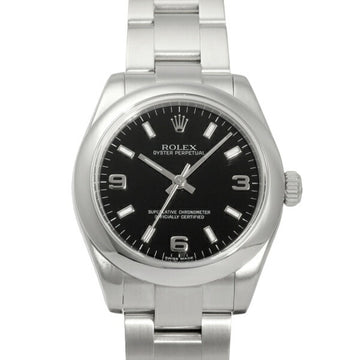 ROLEX Oyster Perpetual 177200 Black/Arabic Dial Watch Ladies