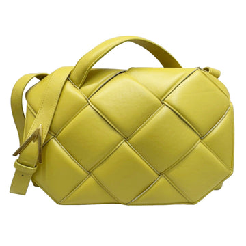 BOTTEGA VENETA Maxi Intrecciato Handbag Shoulder Bag 629313 Yellow Leather Women Men