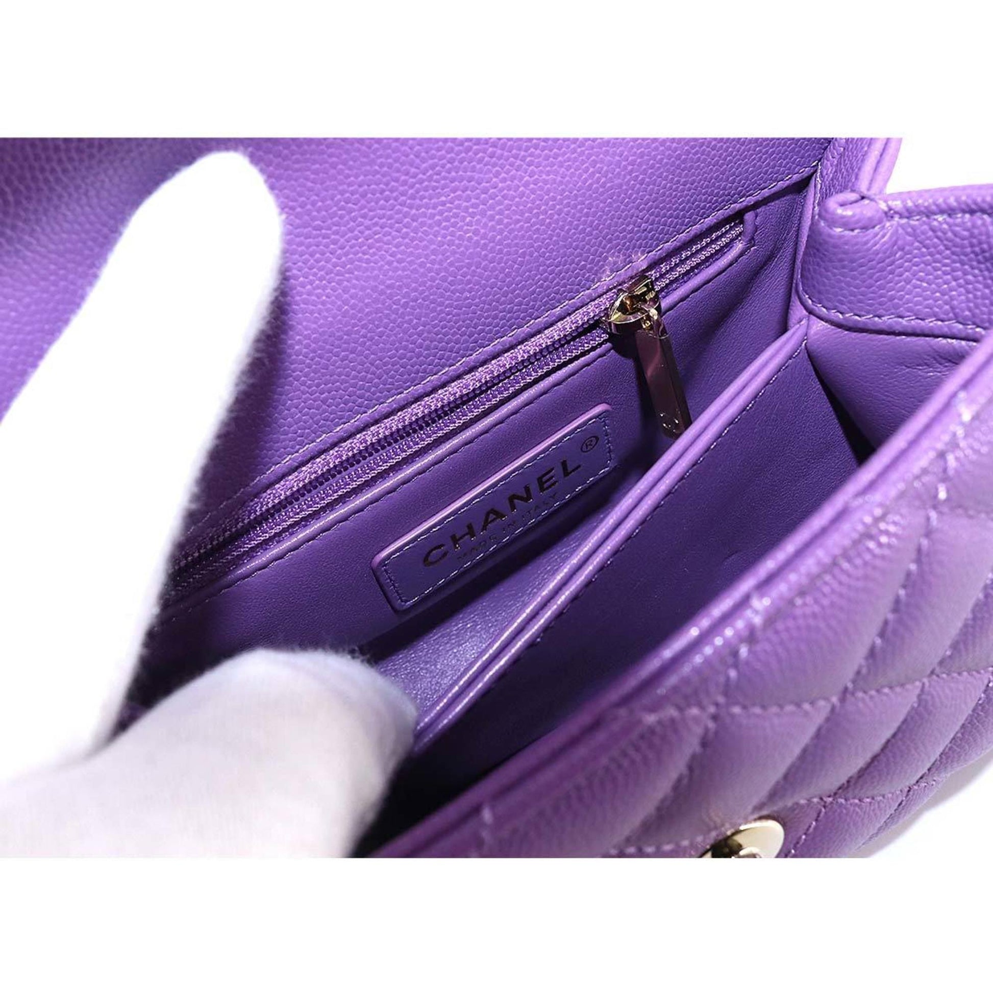 purple chanel crossbody bag