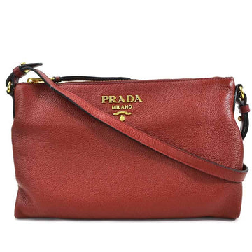 Prada shoulder bag clutch VIT.DAINO RUBINO leather PRADA ladies 1BH050