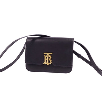 BURBERRY Bag Shoulder Gold TB Hardware Calf Leather Women's Black