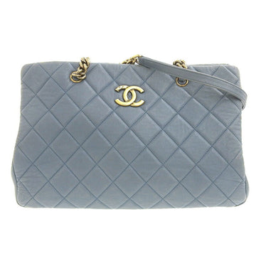 Chanel bag matelasse ladies chain tote shoulder lamb blue 17th series