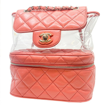 Chanel rucksack matelasse clear pink