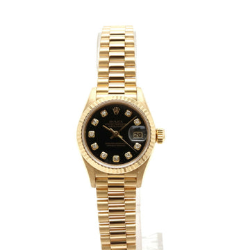 ROLEXWatch  Datejust Ladies 10P Diamond Black Dial K18YG750 Solid Gold A Number 79178G