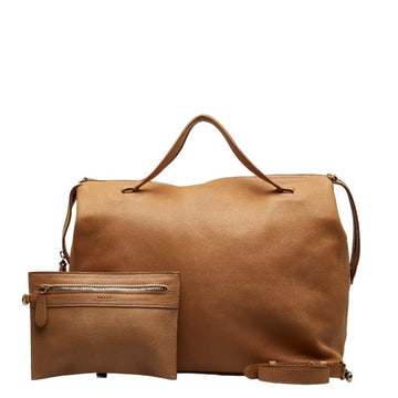 BALLY handbag shoulder bag beige leather ladies