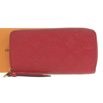 Louis Vuitton Monogram Implant Zippy Wallet Round Zipper Long Red M63691