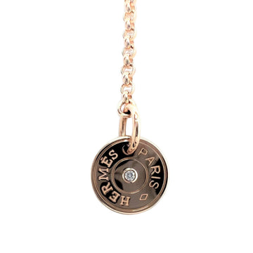 Hermes Collier Gunbird Necklace Diamond AU750 K18PG Pink Gold D0.11ct Women's