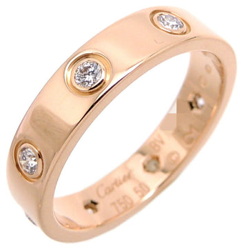 CARTIER #50 Love Wedding 18P Diamond Women's Ring 750 Pink Gold No. 9.5