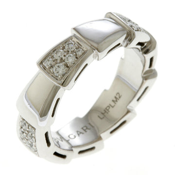 BVLGARI Serpenti Viper Ring No. 9 K18 White Gold Diamond Women's