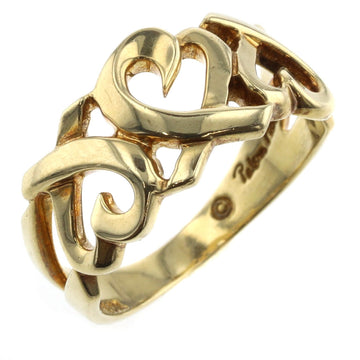 TIFFANY Ring Triple Loving Heart K18 Yellow Gold No. 9 Ladies &Co.