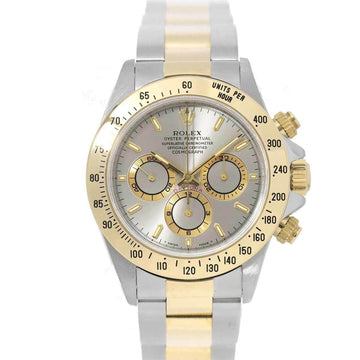 Rolex Daytona combination 16523 U serial chronograph men's watch gray dial K18YG yellow gold automatic winding