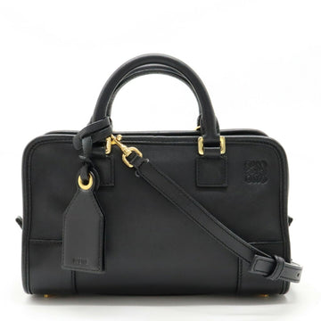 LOEWE Amazona 23 Anagram Handbag Boston Shoulder Bag Leather Black 352.30.N71