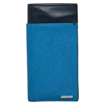 FENDI long wallet blue black leather ladies